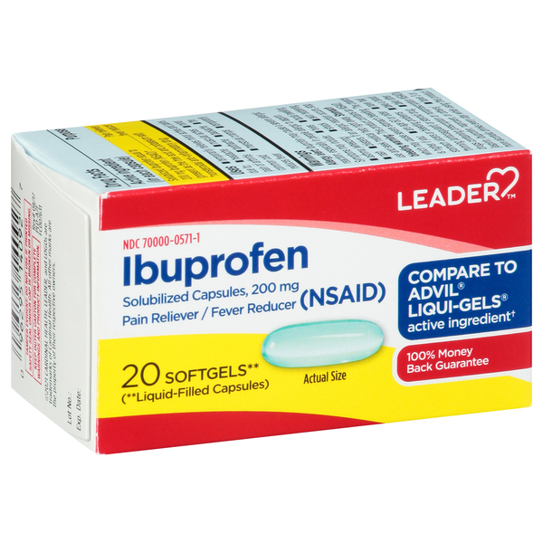 Image for Leader Ibuprofen, 200 mg, Softgels,20ea from Medicap Pharmacy Toledo