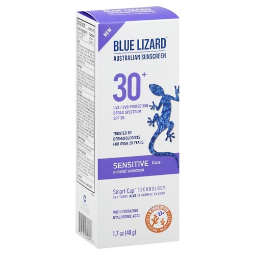 Image for Blue Lizard Sunscreen, Mineral, Sensitive Face, Broad Spectrum SPF 30+,1.7oz from Medicap Pharmacy Toledo